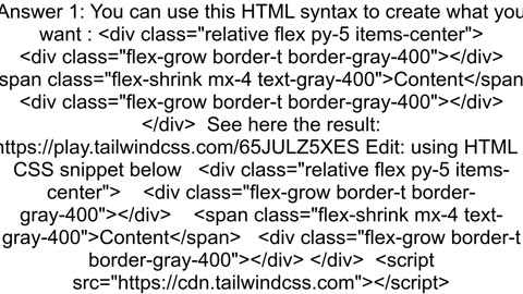 Creating a horizontal rule HR divider that contains text with Tailwind CSS