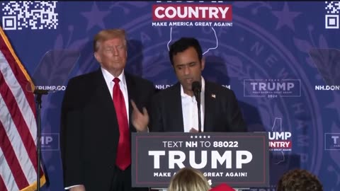 Vivek Ramaswamy endorses president Donald Trump in NH This is our 1776 moment 🇺🇸