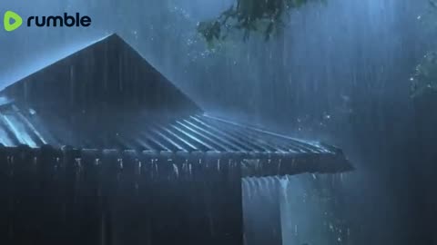 Overcome Stress to Sleep Instantly with Heavy Rain & Paramount Thunder Sounds on a Tin Roof at Night