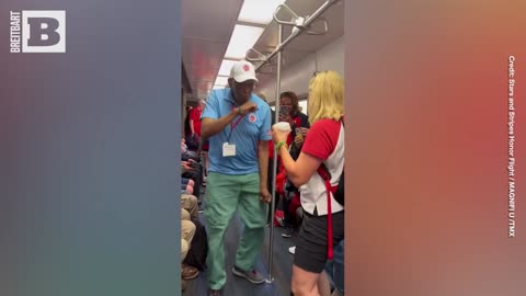 Vietnam Vet Joyfully Dances on Way Home from Stars and Stripes Honor Flight