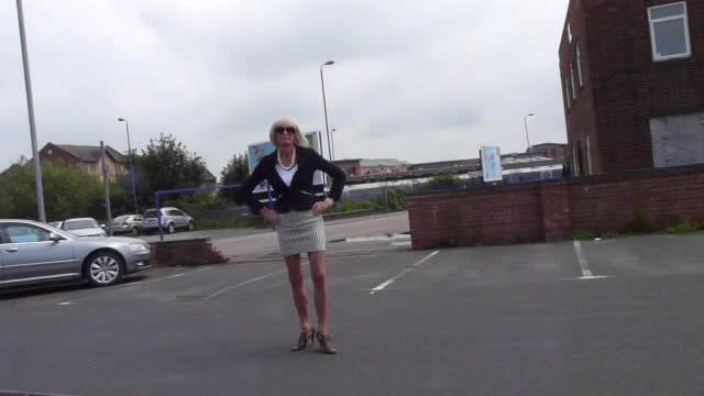 UK Mature Transwoman Walks In Public