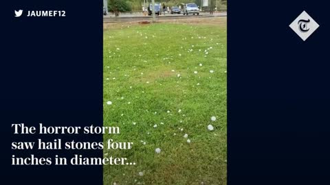 Giant hailstones kill toddler and injure 30 in Spain