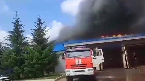 🔥Near Tula (Russia), the fire brigade burned down