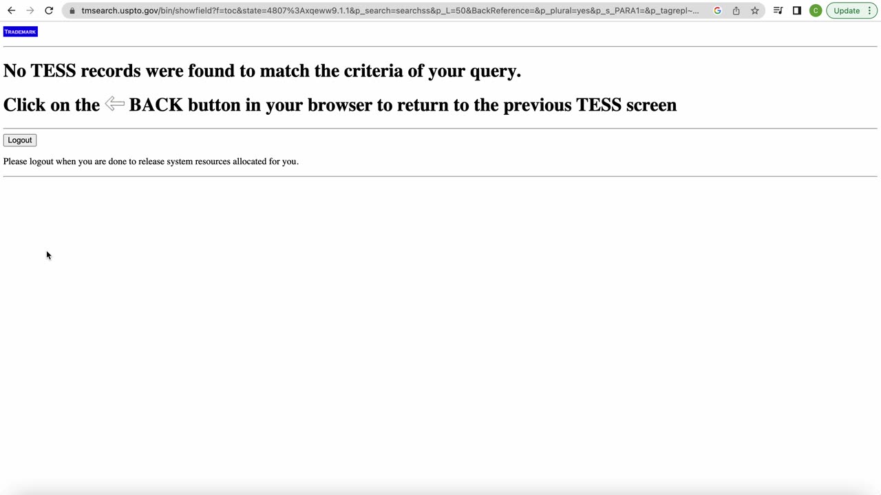 USPTO Trademark Search Verizon Trademark Services Zero Results No Tess Records April 21, 2023