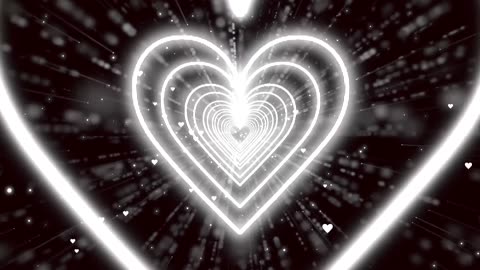 034. White Heart Background 🤍 Heart tunnel background Neon Heart Background Video