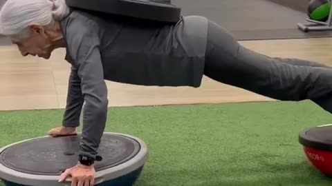 Old granny can do excercises too