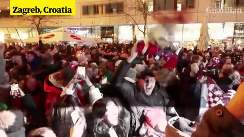 Croatia fans go wild after penalty shootout victory over Brazil at World Cup