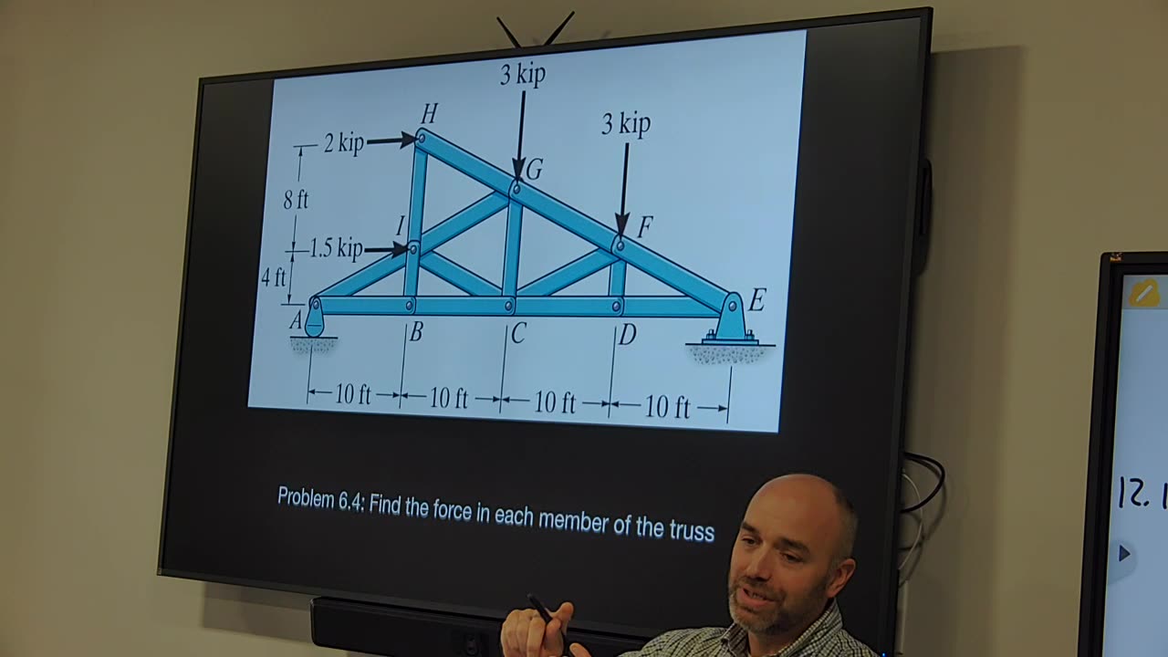 ENME 230 10.25.24 forces within members of a truss - method of sections