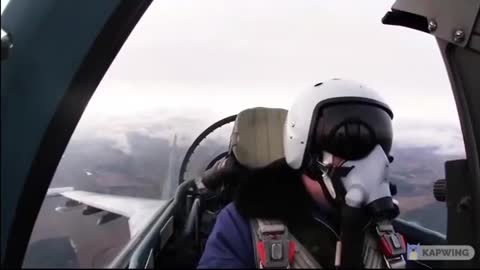 Su-34 landing after attacking the Ukranian targets