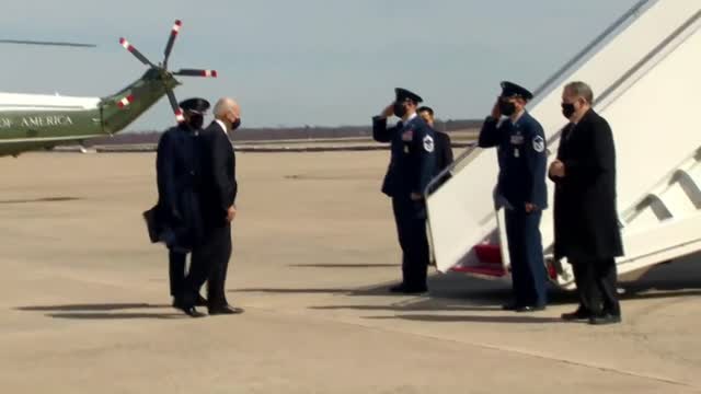 President Biden falls down walking up steps of Air Force One