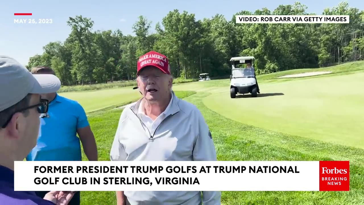 WATCH: Trump Gives Blunt Take On DeSantis Running For President While On The Golf Course