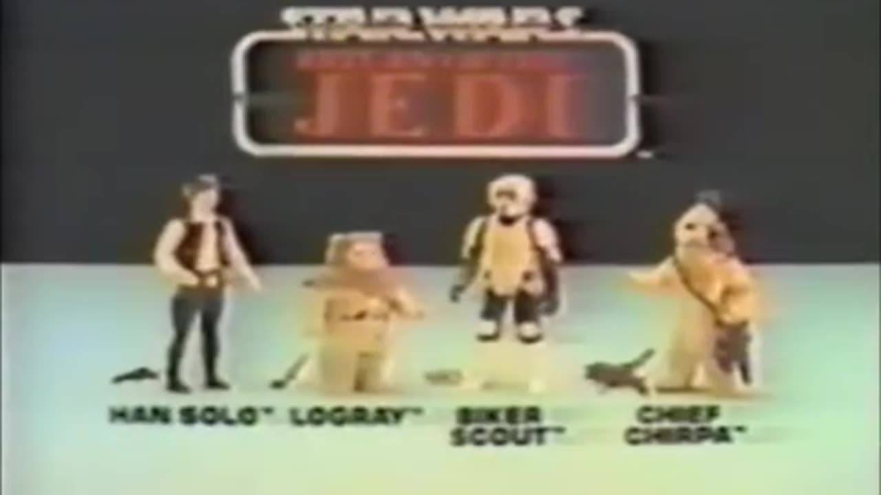 Star Wars 1983 TV Vintage Toy Commercial - Return of the Jedi Action Figure Han Biker Scout Ewoks