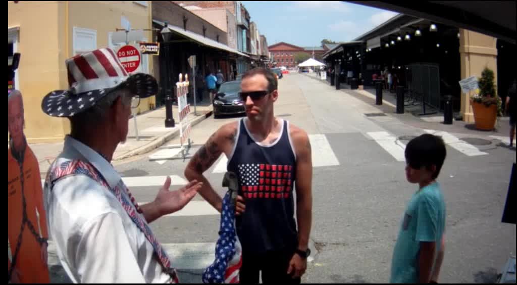 Bad Ass Uncle Sam talks with a district attorney from Arkansas