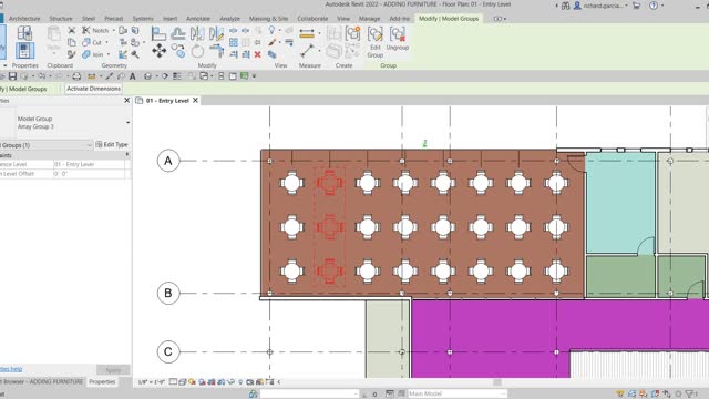 AUTODESK REVIT ARCHITECTURE 2022: PLACING FURNITURE