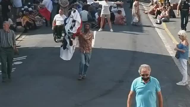 Périgueux, France: Vaccine Passport Protests August 21, 2021