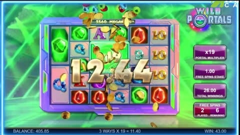 Wild Portals Slot Big Win x185 185 Credits