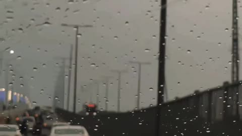 Lahore beautiful road rain