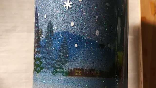 Blue Winter Scene Tumbler