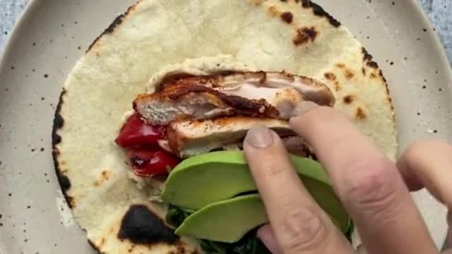 Keto Friendly Hummus Chicken Wrap