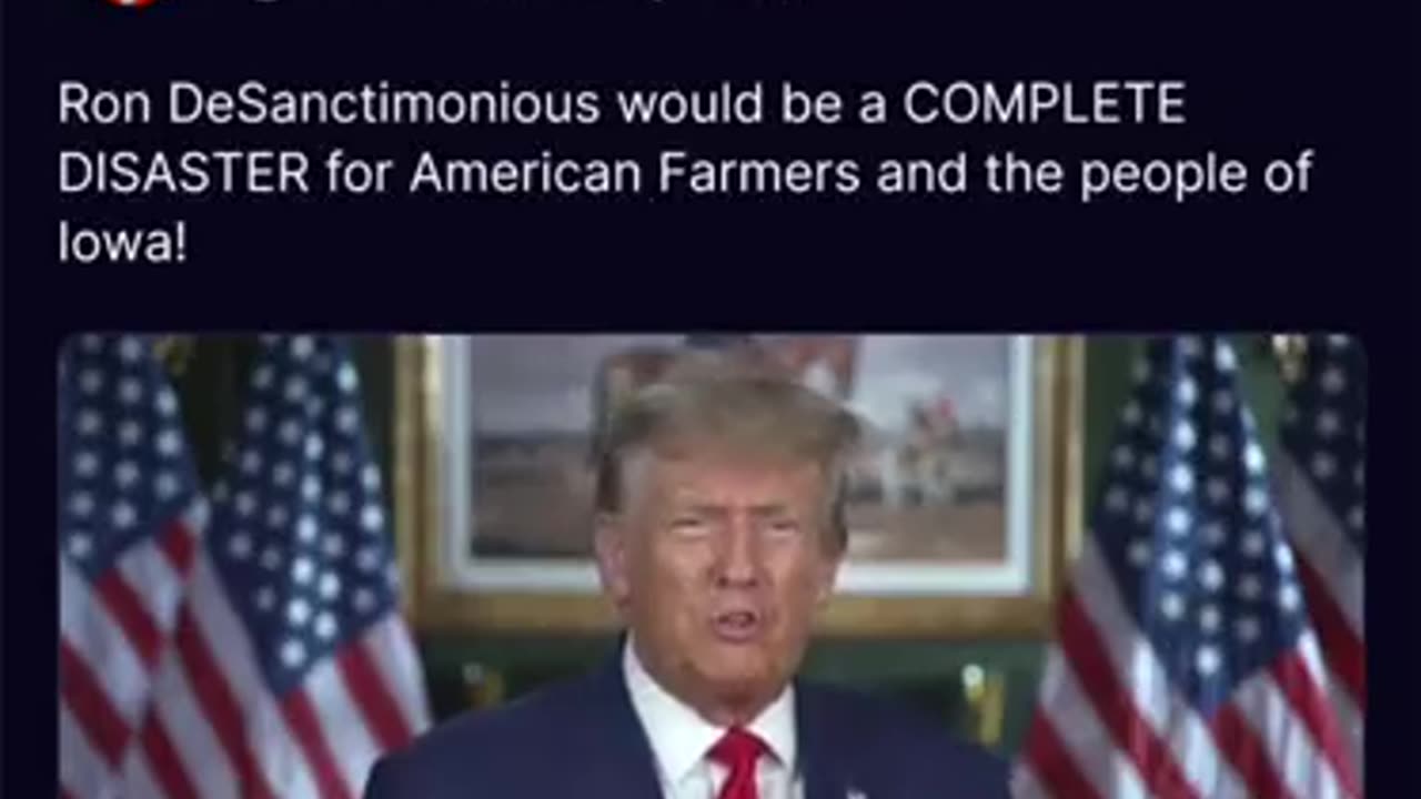 Our President on DeSanctimonious would be a COMPLETE DISASTER for American Farmers and