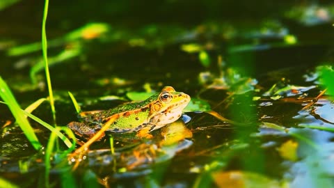 Frog in the pond