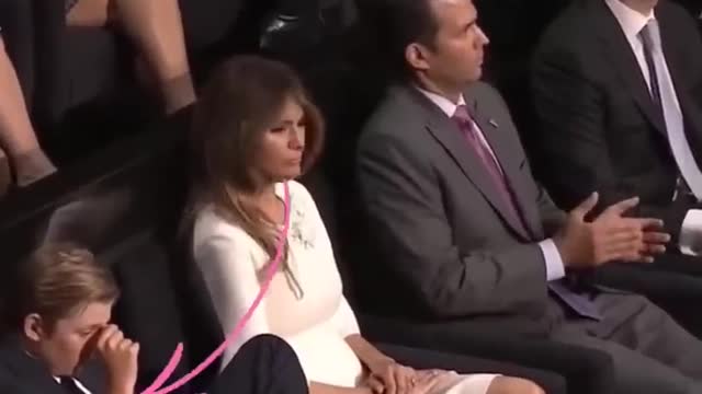 Barron trump's strange antics during Donald Trump speech