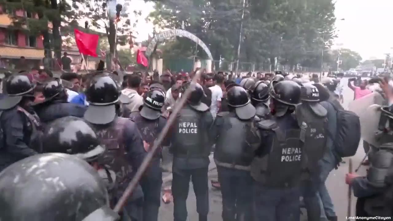 A student demonstration against rising fuel prices turns into a clash with police in Nepal.