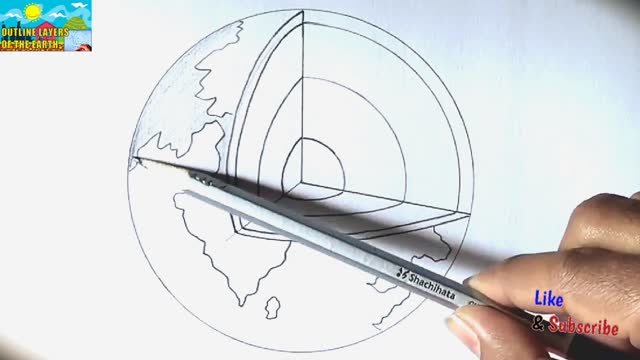 Draw layers of earth step by step। Earth drawing easy earth drawing art। earth day drawing 🌎