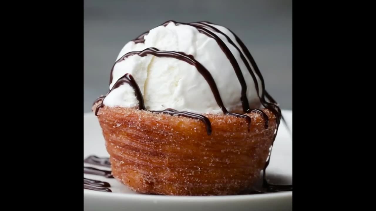 Simple bowl of Churro ice cream