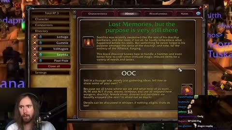 Asmongold inspects the profile of a DEGENERATE WoW Roleplayer