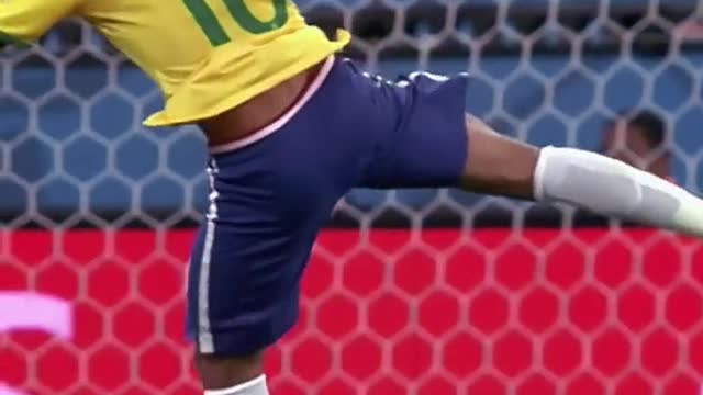 Slow-motion replay of Neymar's goal against Croatia in 2014