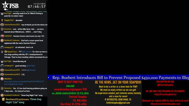 2021-11-23 07:00 EST - Patriots Soapbox AM: with LadyRWB , MykelJaye & DD