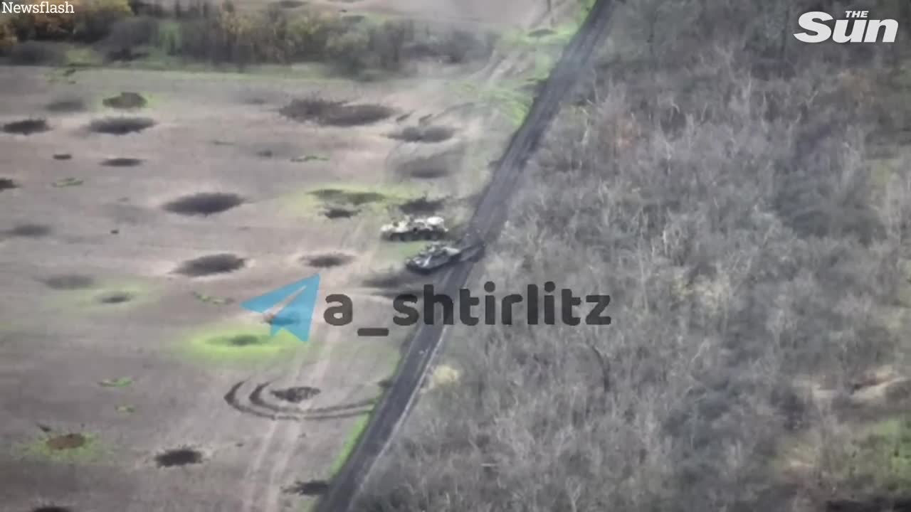 Ukrainian forces destroy Russian tanks and soldiers in huge blast