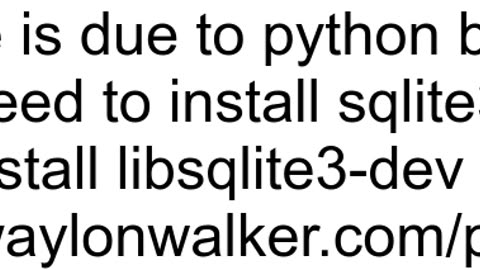 ModuleNotFoundError No module named 39_sqlite339 Error when try to import sqlite3 and Django in Ubu