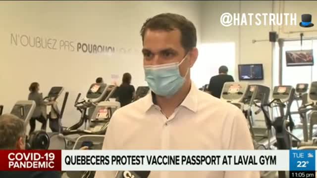Vaccine Passport to go to gym in Quebec, Canada - August 2021