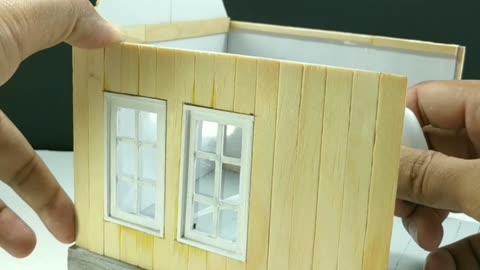 DIY Simple Miniature House From Ice Cream Sticks