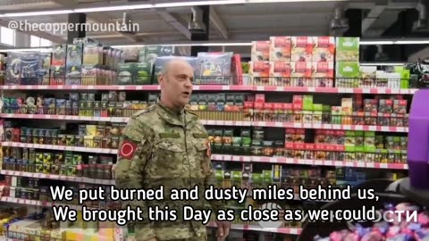 Central Military District sung a Victory Day song at a supermarket in Lugansk.