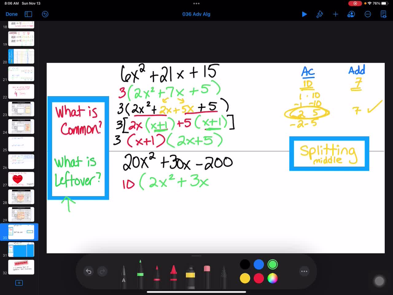 036 Advanced Algebra