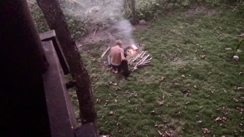 10/5/24 Roberto and Flor preparing for outdoor cooking