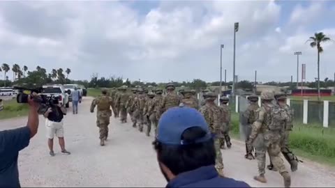 Texas National Guard Heading Out with Riot Gear On