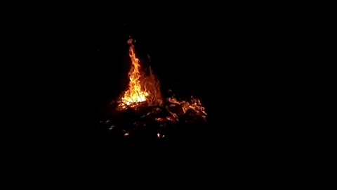 School camping fire