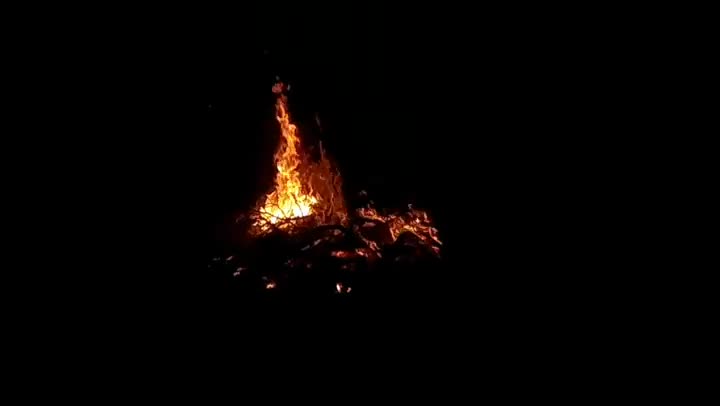 School camping fire
