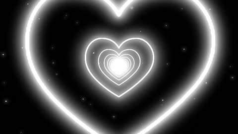 133. Neon Lights Love Heart Tunnel Background🤍White Heart Background