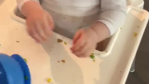 Boy's Food Bowl Sticks to His Face