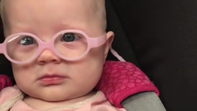 Baby's reaction after seeing mom clearly for the first time