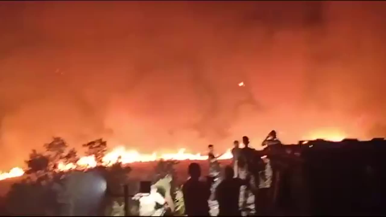 South Lebanon. A fire out of control