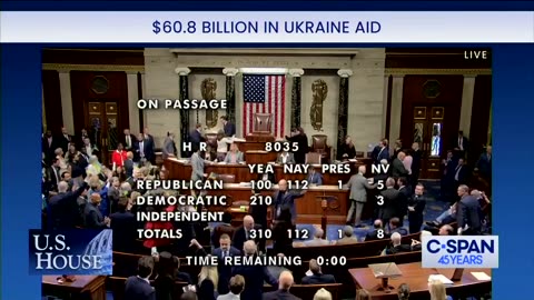 Democrats Wave Ukrainian Flags After Passing $60 Billion Foreign Aid Package