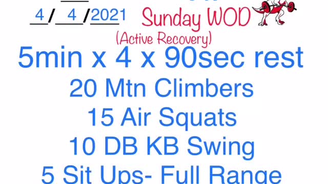 WOD 4/4/2021/ Tuff Luv CrossFit