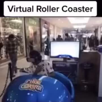 Virtual roller coaster in a mall