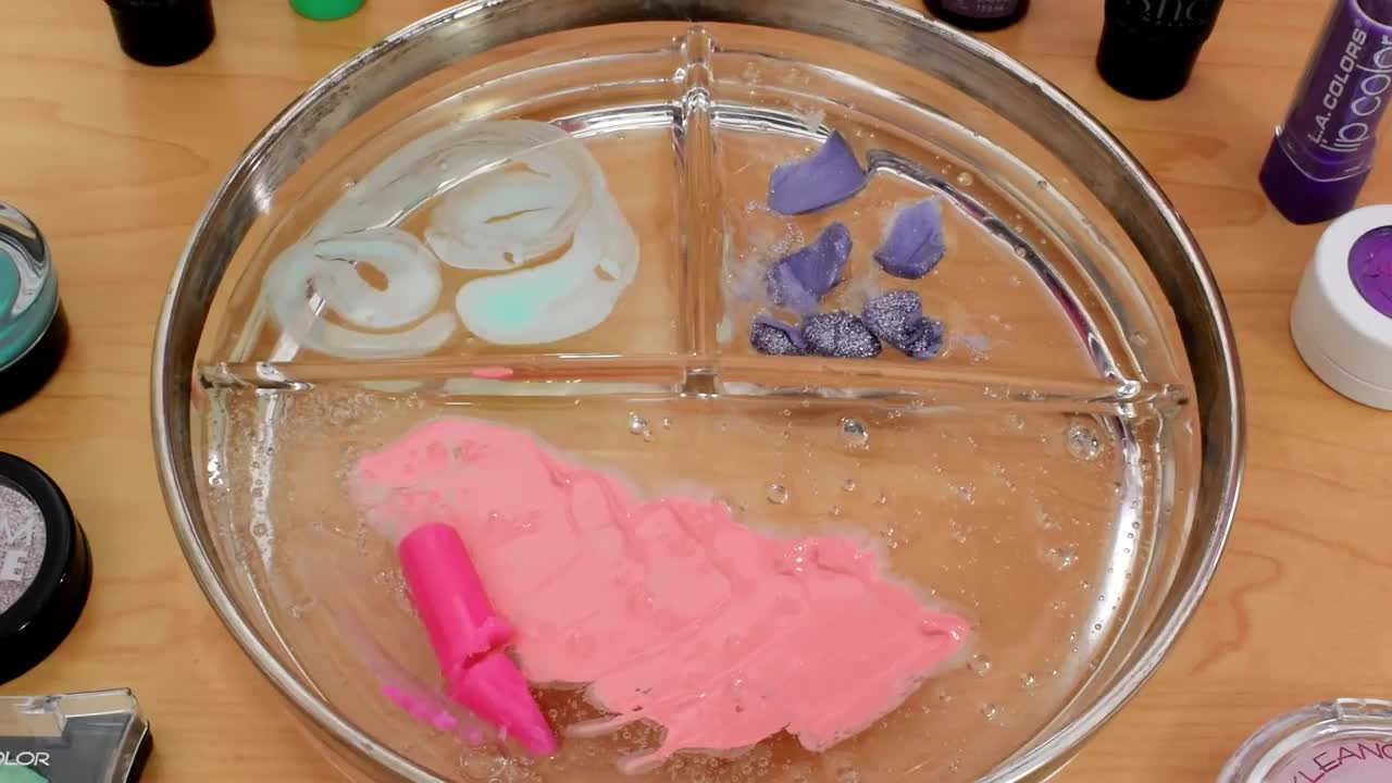 Pink vs Purple vs Green - Mixing Makeup Eyeshadow Into Slime! Special Series Sat